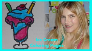 Ice Cream Coloring Pages  Drawing for Kids with Colored Markers