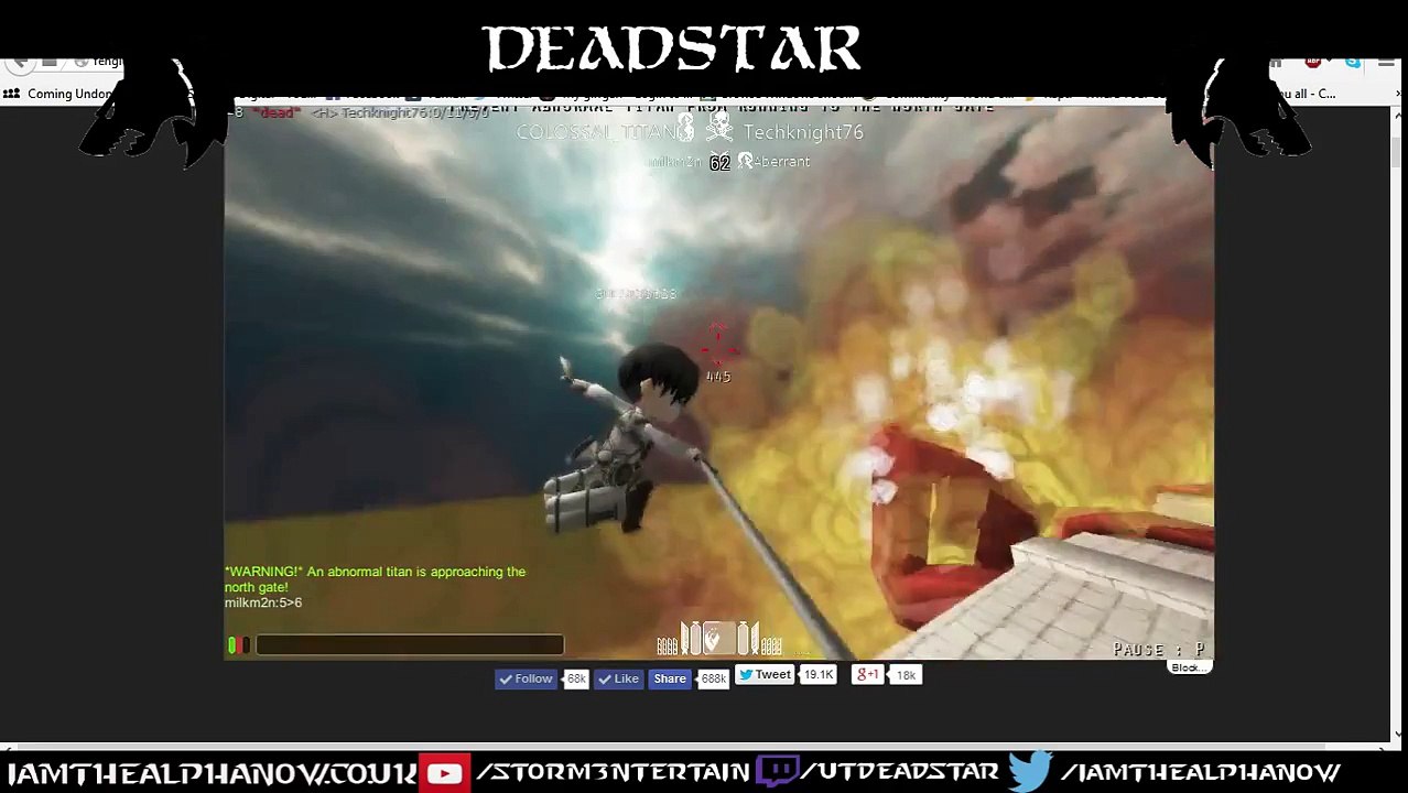 DeadStar Plays Shingeki No Kyojin death to the colossal! Episode 14