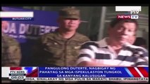 Pang. Duterte: Itutuloy ang Martial Law hanggang hindi natitiyak ang seguridad at kaligtasan sa Mindanao
