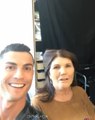 Cristiano Ronaldo and his mother Dolores having haircut and make up together