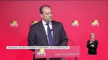 Jean-Christophe Cambadélis annonce son départ de la tête du PS