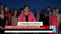 France Legislative Election: Leader of LREM Catherine Barbaroux addresses the press