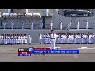 HUT TNI AL digelar upacara sederhana di Dermaga Koarmatim Surabaya - NET12