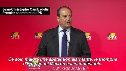 Cambadélis: "La déroute du PS est sans appel"