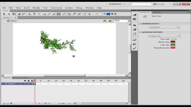 Adobe Flash Professional CS5 Tutorial 04 - Usando a Ferramenta Deco para criar animações