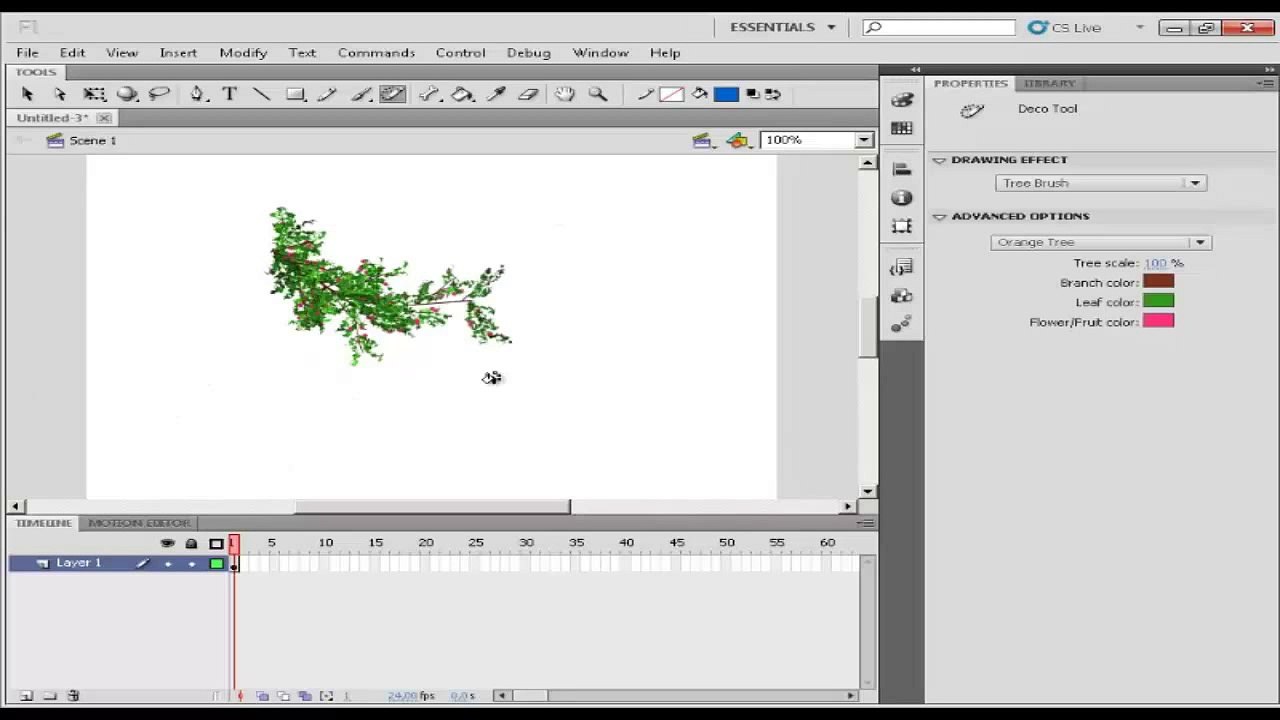 Adobe Flash Professional CS5 Tutorial 04 - Usando a Ferramenta Deco para criar animações