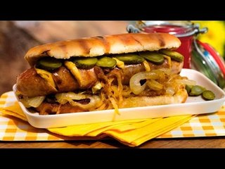 Receta de Hot Dog con Cebollas Caramelizadas