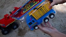 Et déverser fouilleur camions Toy examen Tractopelles voitures rouges et les camions à benne basculante |.