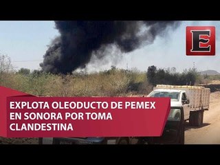 Download Video: Huachicoleros provocan incendio en oleoducto de Pemex en Sonora