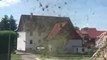 'Hay Devil' Swirls by Houses in German Town of Istha