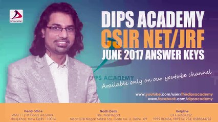 CSIR NET June 2017 Answer key Booklet B Que No.40 by Dubey Sir (Dips Academy)
