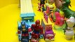 Lego Spiderman and Lego Captain America Superheroes Racing Disney Cars Neon Racers Nights