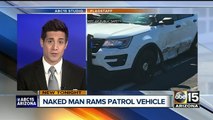 DPS: Naked man rams trooper's car, drives wrong way