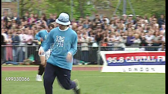 Liam Gallagher playing in a football tournament, Damon Albarn signing autographs for fans and Robbie Williams