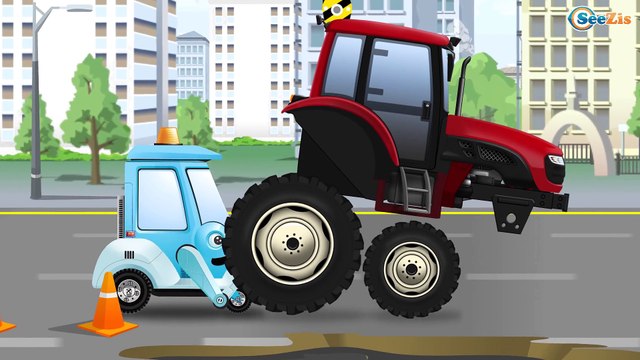 Мультфильмы для детей! Экскаватор Грузовик и Кран в Городке! Рабочие Машины Мультик