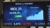 El Ibex sube un 0,83% al cierre hasta los 10.848 puntos