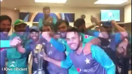 Pakistan dressing Room celebration after Winning Championstrophy