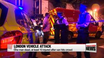 One killed as van driven through crowd outside London mosque