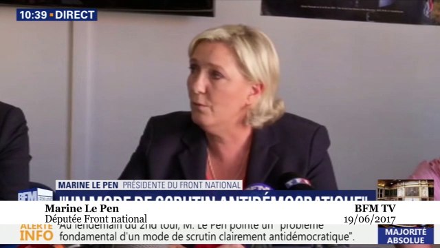 Marine Le Pen espère un groupe FN à l'Assemblée