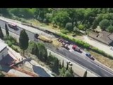 Firenze - Camion in fiamme su A1, chiuso tratto tra Incisa e Impruneta (19.06.17)