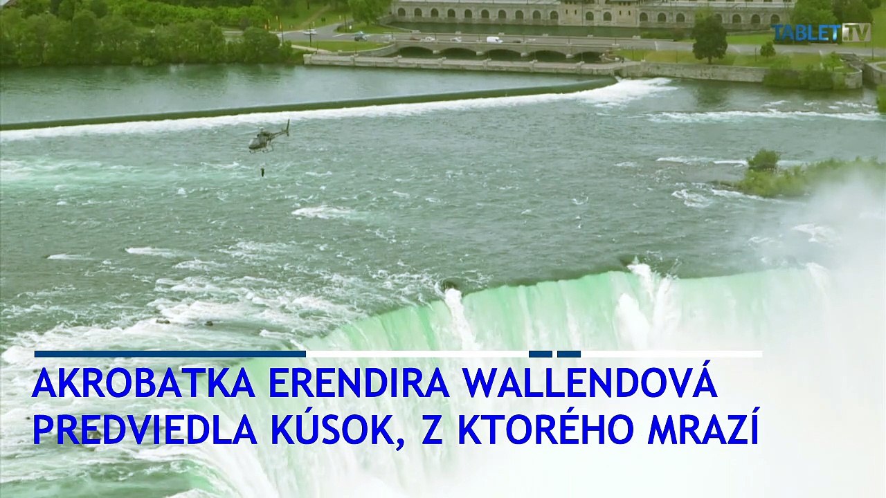 Akrobatka predviedla adrenalínové vystúpenie nad Niagarskými vodopádmi