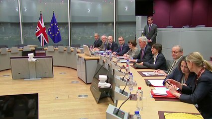David Davis all smiles as Brexit talks begin in Brussels