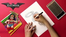 How To Draw and Color Lego Wonder Woman! The Lego Batman Movie Drawing Craft _  Crafty