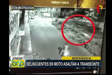 Independencia: delincuentes en moto asaltan a transeúnte