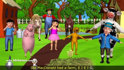 Old MacDonald Had A Farm - 3D Animation Animals Songs