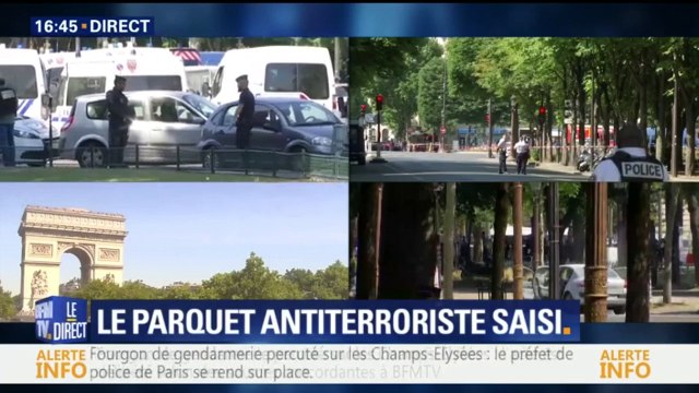 Fourgon de gendarmerie percuté sur les Champs-Élysées: la section antiterroriste du parquet saisie