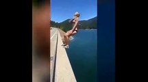 Cette fille va commettre une erreur en faisant un salto.