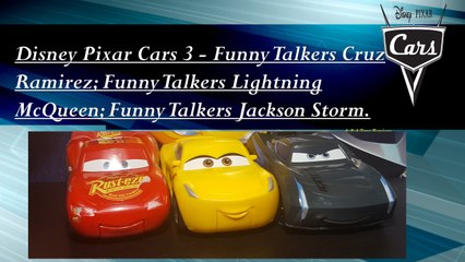 Télécharger la video: Car 3 Funny Talkers Lightning McQueen Jackson Storm Cruz Ramirez Disney Pixar Cars 3 New toys Demo