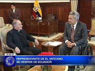 Representante de El Vaticano en el Ecuador se despidió del Presidente Lenín Moreno