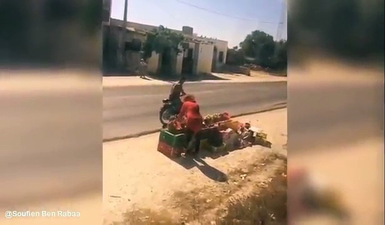 En Tunisie, un conducteur arrête son train pour acheter des pêches