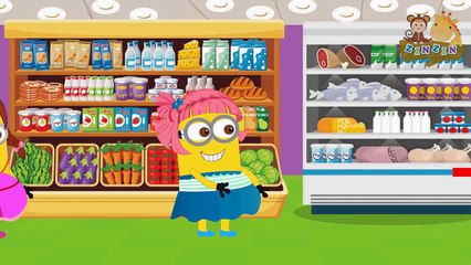 Minions Banana Baby Hurts on Head when Pool Diving New Episodes! Finger Family Song Nurser