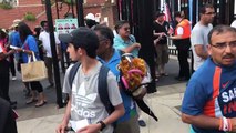 Sad Indian fans leaving oval cricket ground after loosing champions trophy to Pakistan 2017