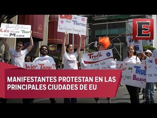 Miles piden en las calles investigar vínculos de Trump con Rusia