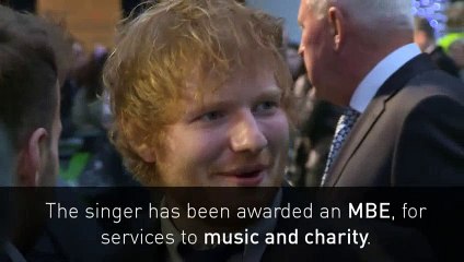 Honours list: Ed Sheeran awarded an MBE
