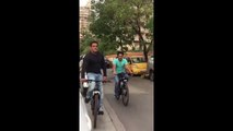 Salman Khan Shouting Shah Rukh Khan's Name During Cycling Outside Mannat