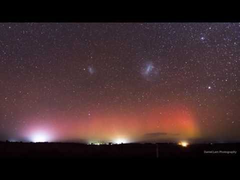 Meteor Shower Adorns Southern Lights Over Tasmania