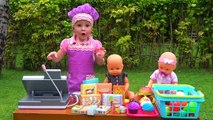 Bébé Dans le pour et jouets comme Nastya Nouveau baby boom poupée bo maman supermarché achète des produits