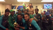 Pakistani Players celebration in dressing room after Champions Trophy win