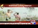 Karnataka Bandh Sep 2016: Farmers Protest In River With Stones On Head