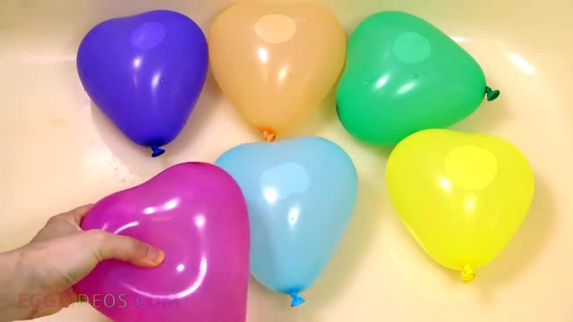 Water Heart Balloons collection Learn Colours Wet Balloon Finger Nursery Rhy
