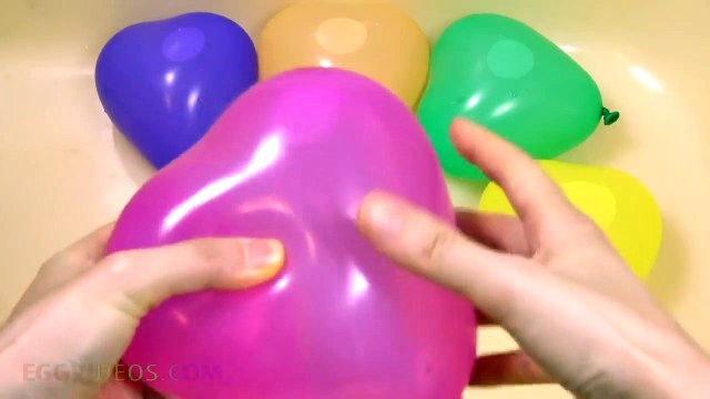 Water Heart Balloons collection Learn Colours Wet Balloon Finger Nursery Rhymes Finger Famil