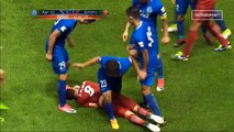 Ex Chelsea boy Oscar boots the ball at two players and it ensues it the craziest fight ever.