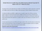 Global Electronic Health Records (EHR) Systems Market Expected To Reach USD 24.77 Billion By 2021