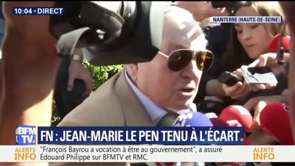 Accès refusé pour Jean-Marie Le Pen à une réunion du FN. "Le jour de mon anniversaire" regrette le fondateur du mouvement