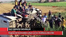 Tekirdağ'da işçi servisi devrildi: 18 yaralı