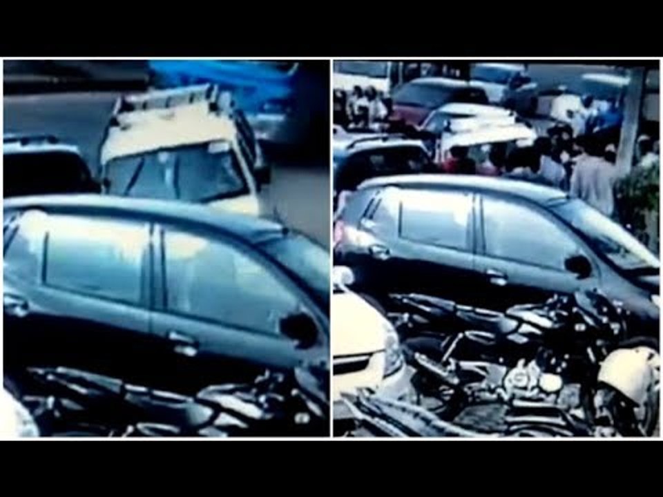 serial accident at udupi- man escapes death miraculously